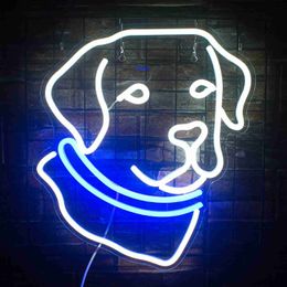 LED Neon Sign New LED Party Labrador Dog Image Neon Lights Dog Image Party Pets Bedroom Party Decoration Design Atmosphere Lights Party Decor YQ240126