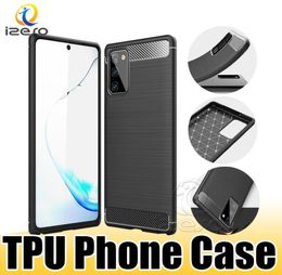 Carbon Fibre Texture Cellphone Case for Samsung S23 S21 S22 A51 5G A21S Huawei P40 MOTO E7 Shockproof Mobile Phone Cover izeso3131507