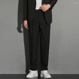 Men's Suits 2024 British Style Solid High Quality Dress Pants Fashion Men Slim Casual Office Trousers Brand Straight Pant F251