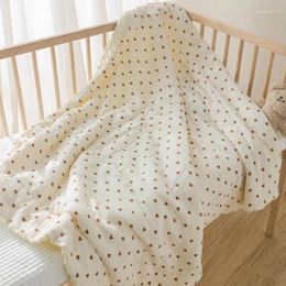 Blankets Born Receiving Blanket For Baby Print Wrap Infant 0-6M Crepe Cotton Swaddle Skin-Friendly Towel