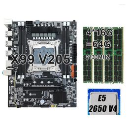 Motherboards Keyiyou Lga 2011-3 X99 V205 Kit Xeon 2650 V4 Cpu Processor Ddr4 64Gb 213Hz Ecc Reg Ram Support Sata 3.0 Nvme M.2 Pcie Dro Ottis