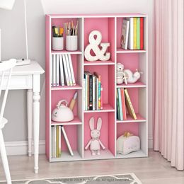 Luder Bookcase Book Storage 11Cube WhitePink 240125