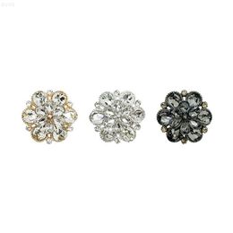 Wholesale Fancy Gold Flowery Button Crystal Inlaid Zinc Alloy Embellishments Rhinestone Shank Buttons