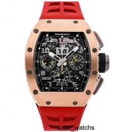 Movement Watch RM Wrist Watch Richardsmille Wristwatch RM011-SP RM011-SP Chronograph Auto Gold Mens Strap Watch RM011 AJ RG