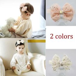 Hair Accessories Promotional Baby Kids Headbands Bow Pink And Beige Bling Star