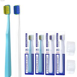 Toothbrush 1/2 Pcs Orthodontic Toothbrush 2 Colour For Braces U-Shaped Soft Bristle With Head Cover Free Interdental Brushes