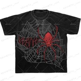 Men's T-Shirts Unisex Men's Casual High Quality Spider web print Anime T-shirt Tops Kawaii Tshirt T-shirt graphic t shirts harajuku Tee Shirt T240126