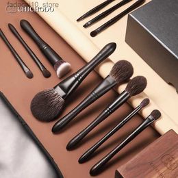 Makeup Brushes CHICHODO Makeup Brush-Luxurious Professional Black 11 Ebony Brushes Set-High Level Fox Goat Pony Synthetic Hair Cosmetic Tools Q240126