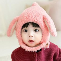 Ball Caps Winter Baby Girls Cute Soft Plush Cartoon Ears Outdoor Windproof Hat Boys Children Thicken Protect Kids