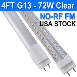 T8 LED Bulbs 4 Foot 4FT LED Tube Light, T8 T10 T12 LED Bulb, 72W 7200LM, 6500K Daylight, Clear Cover, Bi-Pin G13 Base,4 Foot Fluorescent Replacement Cabinet usastock