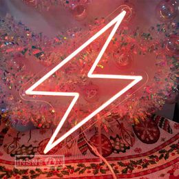 LED Neon Sign Neon Sign Lightning Led Night Light Battery USB for Children's Room Party Home Bedroom Bar Gift Art Wall Decoration Neon Lamps YQ240126