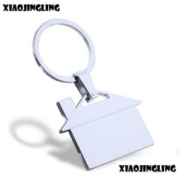 Keychains & Lanyards Keychains Personality House Shape Alloy Jewellery Fashion Creative Key Rings Car Keyfob Nice Gift For Lovers1 Drop Dhzkj