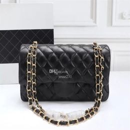 Classic Designer Bags Women Shoulder bags Gold Silver Chains Bag Crossbody bag Diamond Lattice Pure Color tote bag Handbag Cross B221o