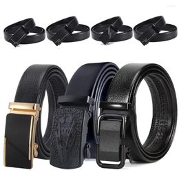 Belts Fashion Man Business Automatic Buckle Ratchet Leather Belt Luxury Design Casual Waist Strap