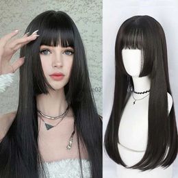 Cosplay Wigs New Princess Cut Wig Lolita Women's Long Straight Hair Black Cosplay Photography Daily