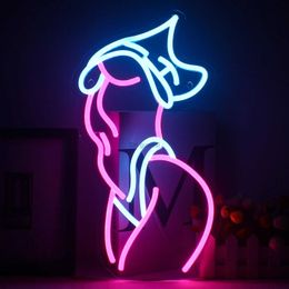 LED Neon Sign Women Take off Their Clothes Neon Signs LED Lights Decorative Neon Sign Led Bedroom Man Cave Room Bar Pub Store Club Party Decor YQ240126
