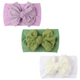Hair Accessories Band Kids Headband Girls 3PCS Headwears Solid Bow Baby Care
