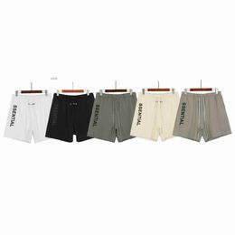 Designer of 2023 Ess Double Thread Letter Embossed Printed Terry Shorts. Trend. Black white camel apricot charcoal Grey S-XL D51N