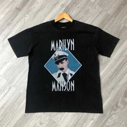 Men's T-Shirts 666 Vintage Clothing Streetwear Hip Hop Marilyn Manson Printed Loose Oversized 100Cotton Tee Tops T Shirt For Men Unisex T240126