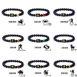 Bangle 12 Zodiac Signs Bracelet Homme 12 Constellation Jewellery for Women Scorpio Gemini Sagittarius Bracelet Friendship Gift Whoelsales 240125