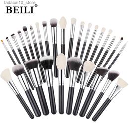 Makeup Brushes BEILI Black 30 pcs Makeup Brushes Set No Natural Foundation Powder Eyeshadow Eyebrow Eyeliner Professional make up brushes Q240126