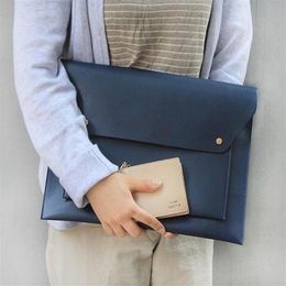 Korean New Women Envelope Clutch Bag Simple Pu Leather Female Commuter A4 Briefcase Large Capacity Laptop Bag Day Clutches Hasp Bo254O