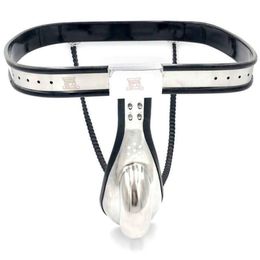 Massage Items Stainless Steel Male Pants Belt Adjustable Waist Cock Cage CBT BDSM Sexy Toys For Men Metal Fetish Device B6372172