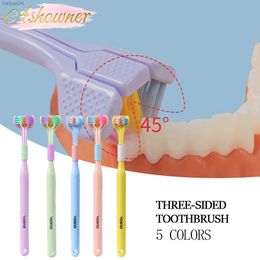 Toothbrush 3D Stereo Three-Sided Toothbrush PBT Ultra Fine Soft Hair Adult Toothbrushes Tongue Scraper Deep Cleaning Oral Care Teeth Brush