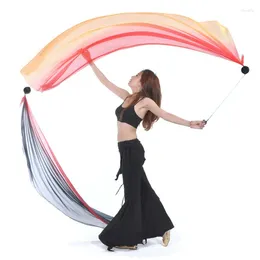 Stage Wear 2Pcs Silk Veil 2 Pcs POI Chain Ball Women Belly Dance Streamer Prpos Thrown Balls Hip-hop Level Hand Props