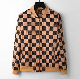 plus size designer baseball jacket men long sleeve classical plaid luxury jackets mens coat C0024