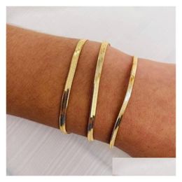 Chain Emanco Designer Women Trend Classic Snake Chain Bracelet Gold Colour Width 3/4/5Mm Stainless Steel For Jewellery Drop Delivery Jew Otwlu