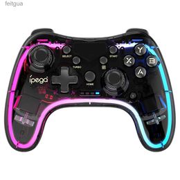 Game Controllers Joysticks IPEGA PG-9228 Bluetooth Game Controller RGB Colourful Transparency Gamepad for IOS/Android/PC/NS Host/P4/P3 Host Game Accessories YQ240126