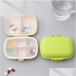 Storage Boxes Bins 8 Grids Portable Travel Pill Case With Cutter Organizer Medicine Container Tablet Box Plastic Pills Drop Delive Dhrun