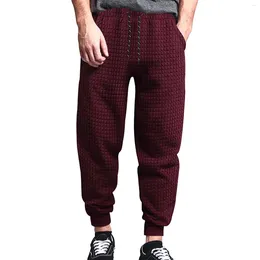 Men's Pants Spring And Autumn Casual Sanitary Small Plaid Drawstring Loose Leg Official Store Clothes