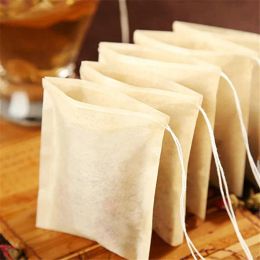 100Pcs/Lot Tea Filter Bag Coffee Tools Disposable Unbleached Paper Empty Infuser for Loose Leaf 6x8cm LL