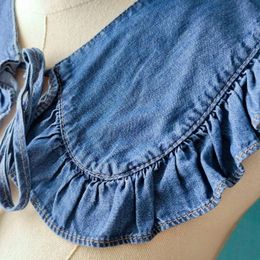Галстуки-бабочки, джинсовая шаль с отворотом, модная женская рубашка, съемный накладной женский съемный полушейный аксессуар