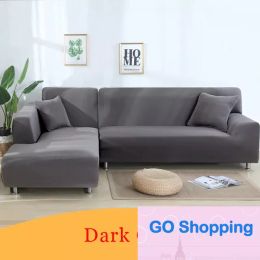 All-match Solid color corner sofa covers for living room elastic spandex slipcovers couch cover stretch sofa towel