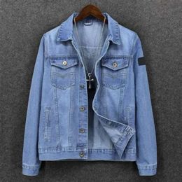 Fashion Light Blue Denim Coat Men 2023 Spring And Autumn New Large Size Top Korean Version Of The Trend Coat Middle-Aged Island Jacket 61 188