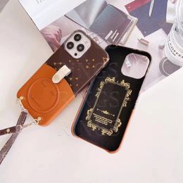 Designer Phone Cases iPhone 15 14 Pro Max Card Slot Hi Quality Purse 18 17 16 15pro 14pro 13pro 12pro 13 12 11 Case with Logo Box Girls Woman