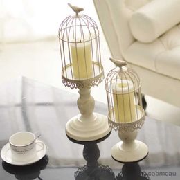 2pcs mum tutucular Avrupa Demir Retro Kuş Kafesi Mum Tutucu mum ışığı akşam yemeği romantik dekor