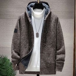 Fashion Sweater Jacket Men's Cardigan Simple Casual Korean Version Of The Trend Autumn And Winter Luxury Coat Plus Fleece Thickened Warm 998