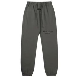 Oversized Moda Essentialsclothes Calças Esportivas Carta de Borracha High Street Sweatpants Calças Hip Hop Soltas Unissex 100% Algodão Jogging calças com cordão fechado