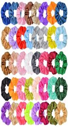 40 Colours New INS Girls Satin Scrunchies Elastic Hairbands Ponytail Holder Colourful Hair Band Rope Velvet Kids Women Hair Accessor7534683