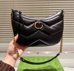 Woman Moon Shoulder Bags designer bag luxury chain bags fashion Hobos lady purse Wave Pattern Leather