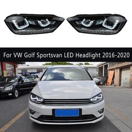 Car Accessories DRL Daytime Running Light Streamer Turn Signal Indicator For Volkswagen Golf Sportsvan LED Headlight Assembly 16-20