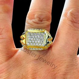 Luster Jewellery 10/14/18k Moissanite Hiphop Gem Stone India Men Gold Ring Design