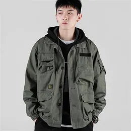 Men's Jackets 2024 Spring For Men Women Army Green Tooling Multi-Pockets Jacket Coat Loose Korean Outwear Autumn Cardigan Unisex