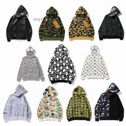 Men's Hoodies Sweatshirts Shark Hoodie Designer Men Women Sweetwear Jacket Mouth Pattern Camouflage Print for Male 12 Colours Clothing Asian S-2xl63LO