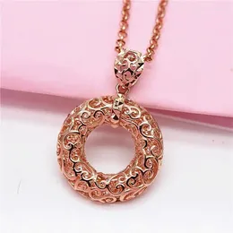 Pendant Necklaces Russia 585 Purple Gold Atmosphere Exquisite Donut Plated With 14K Rose Necklace Jewelry For Women