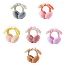 Berets Plush Ear Warmer For Students Adult Windproof Winter Earmuff Eye-catching Bowknot Drooping Skiing